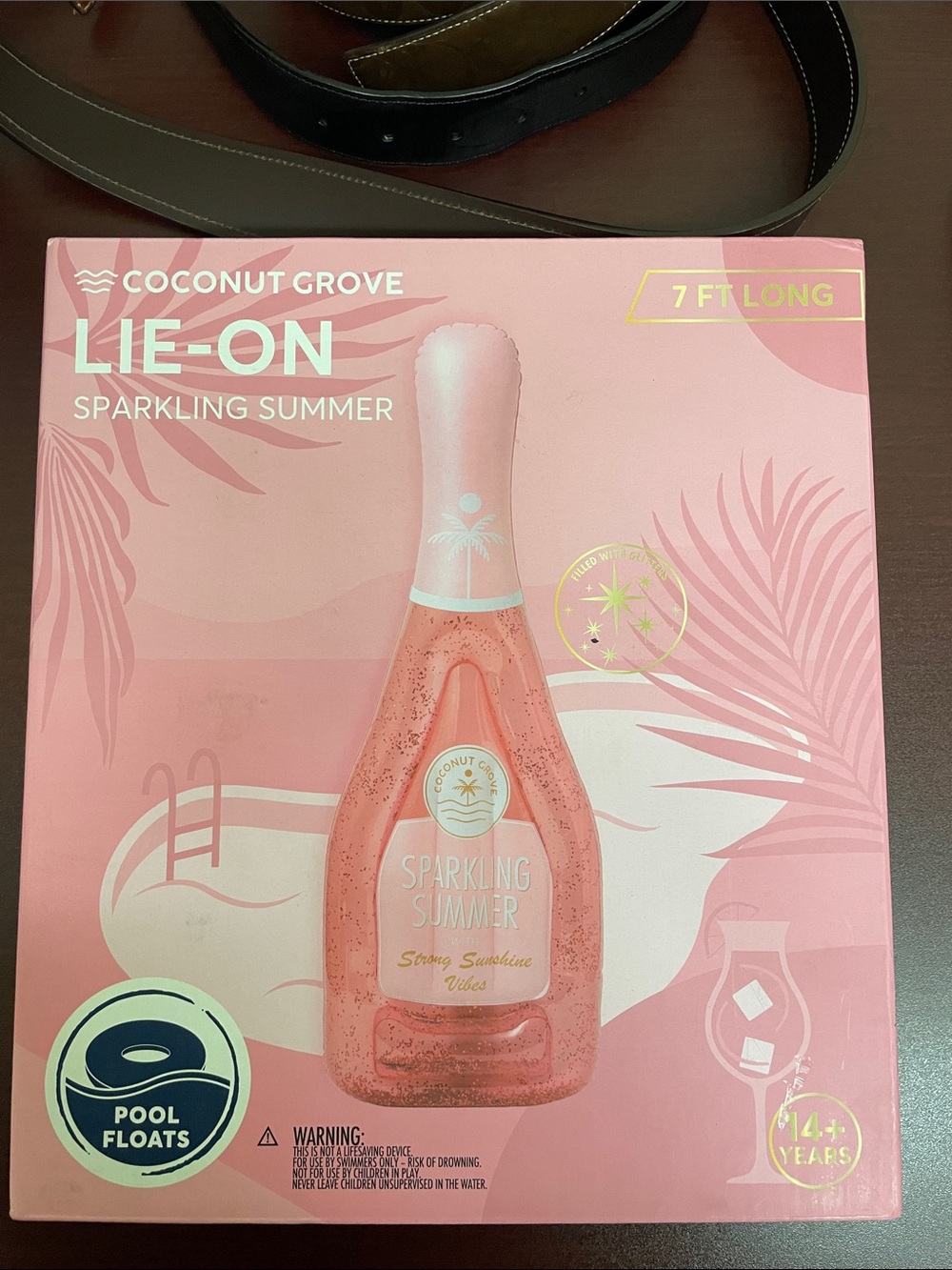 Sparkling Summer Lie-On Pool Float - Pink